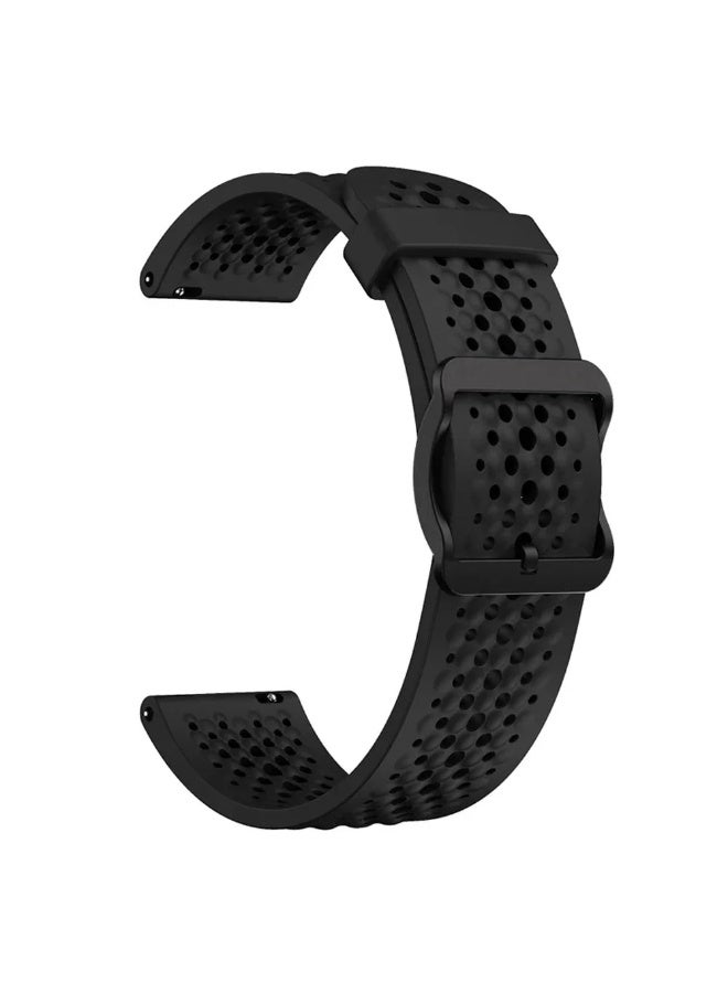 سوار ساعة 22 مم بفتحة ناعمة قابلة للتهوية متوافق مع ساعة سامسونج جالاكسي 3 45 مم/ساعة 46 مم/جير إس 3/ساعة هواوي GT4 GT3 46 مم/ساعة هواوي 3/4/GT2E/GT2 Pro/GT GT2 46 مم/Amazfit GTR 4/3/3Pro/2/2e (أسود) - Image 1